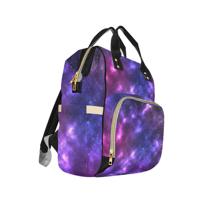 Celestial Purple Blue Galaxy Diaper Bag Backpack