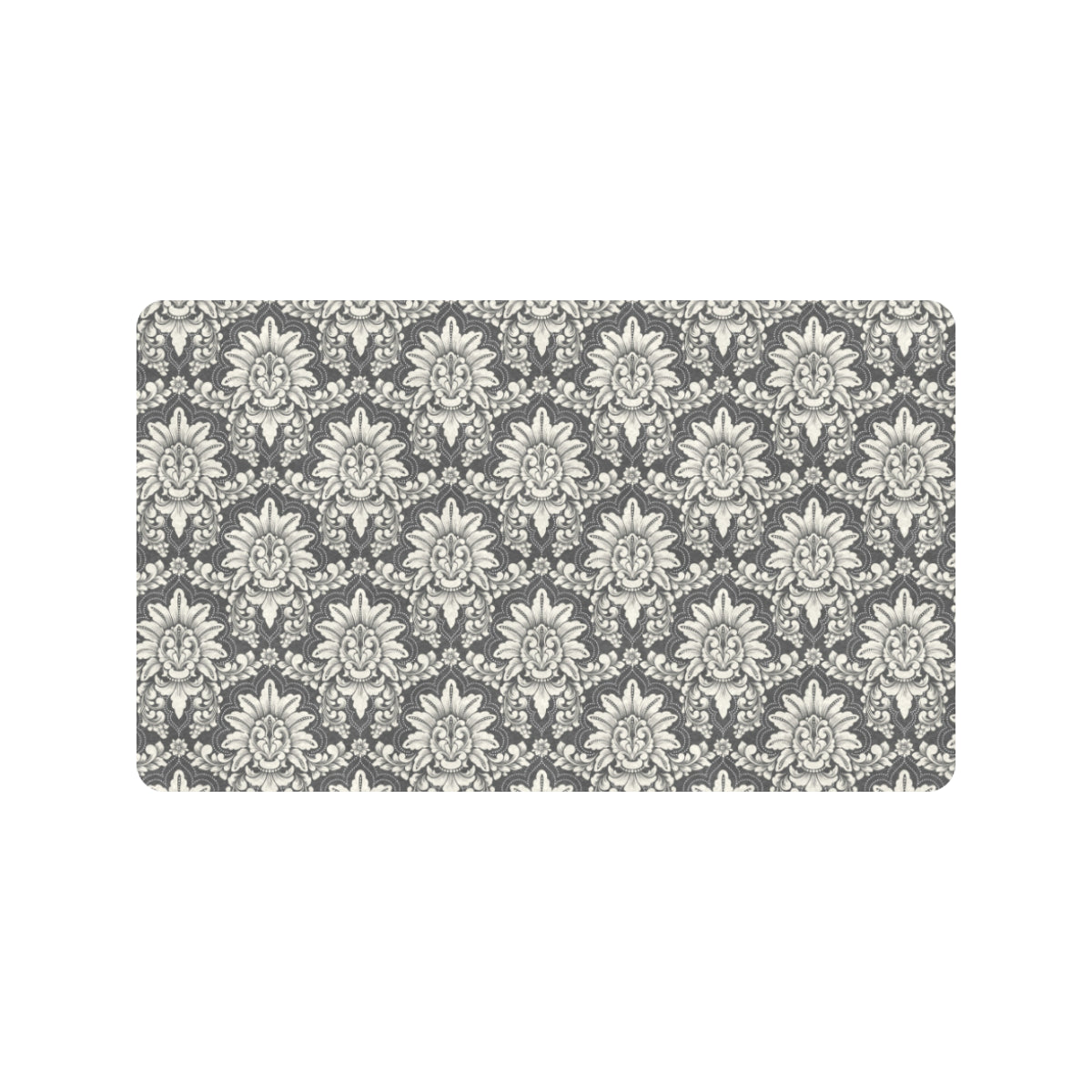 Damask Elegant Print Pattern Rubber Doormat