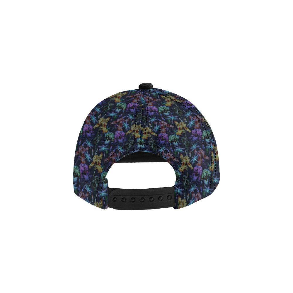 Dragonfly With Floral Print Pattern Snapback Cap
