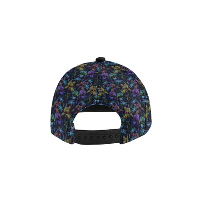 Dragonfly With Floral Print Pattern Snapback Cap