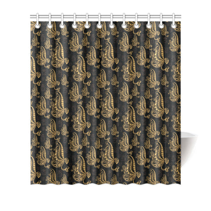 Owl Tribal Polynesian Design Print Shower Curtain