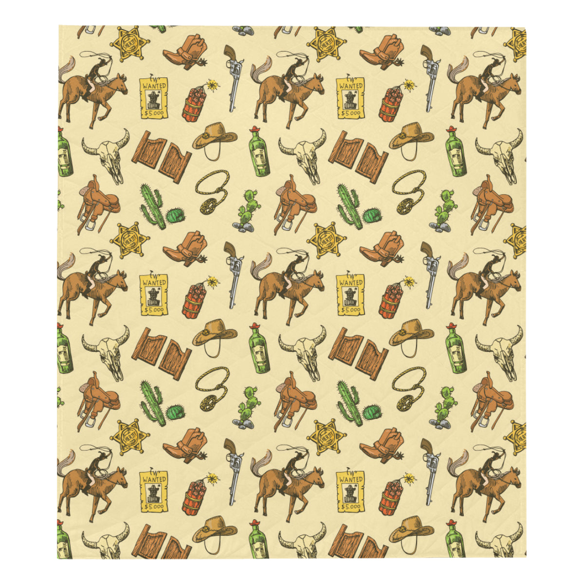 Cowboy Pattern Print Design 04 Premium Quilt