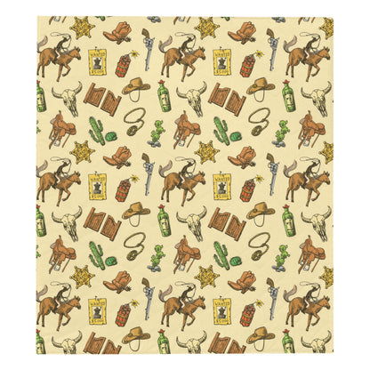 Cowboy Pattern Print Design 04 Premium Quilt