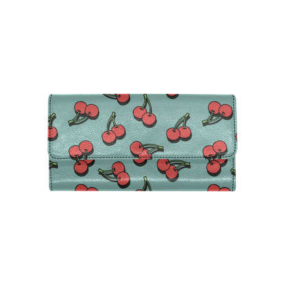 Cherry Pattern Print Design CH03 Women's Trifold Wallet