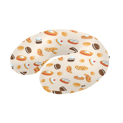 Biscuit Pattern Print Design 01 U-Shaped Travel Neck Pillow