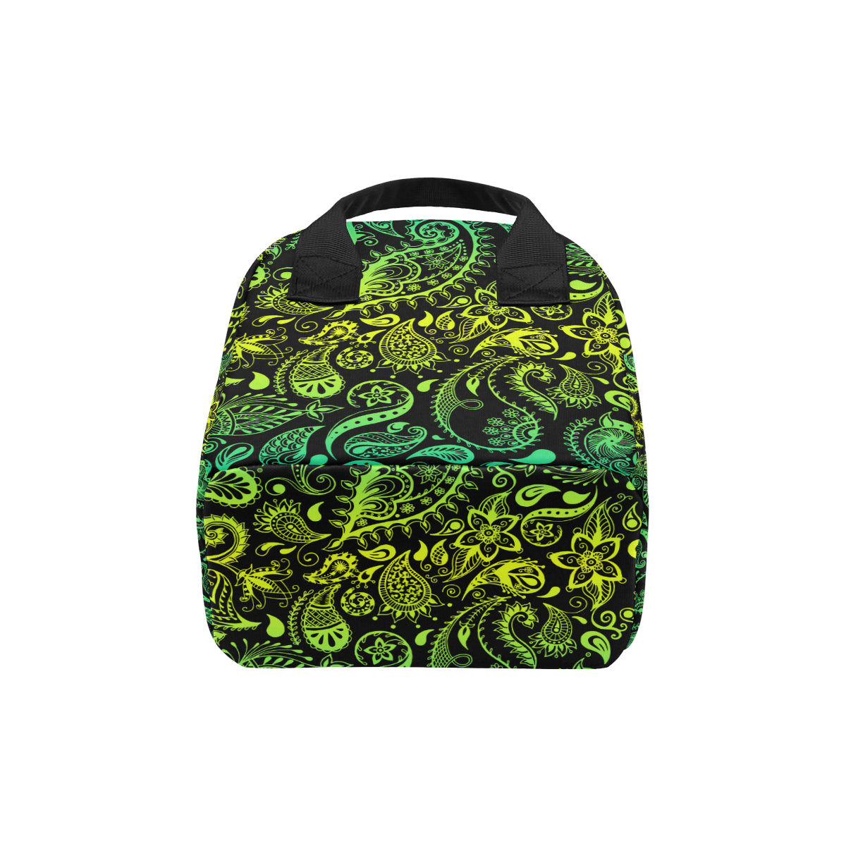 Paisley Green Design Print Insulated Lunch Bag