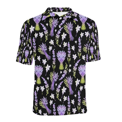 Lavender Pattern Print Design LV04 Men Polo Shirt
