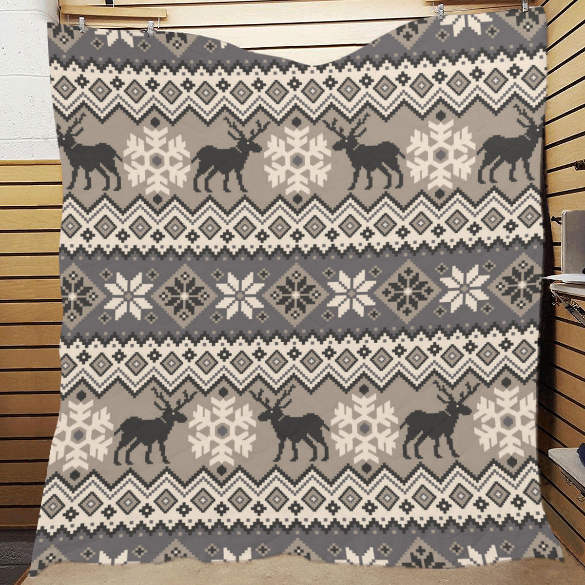 Nordic Pattern Print Design A01 Premium Quilt