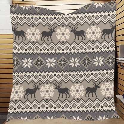 Nordic Pattern Print Design A01 Premium Quilt