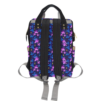 Palm Tree Night Scene Design Print Diaper Bag Backpack