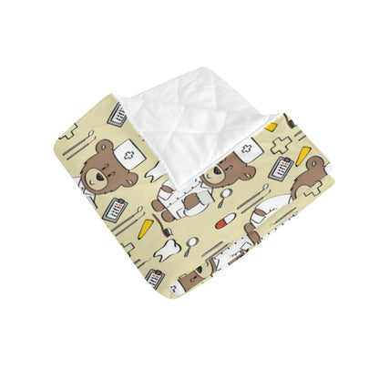 Nurse Bear Pattern Print Design A02 Premium Quilt