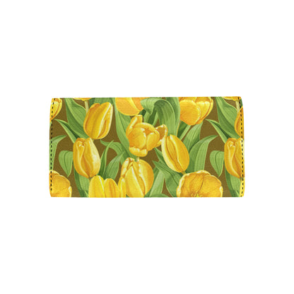 Tulip Yellow Pattern Print Design TP010 Women's Trifold Wallet