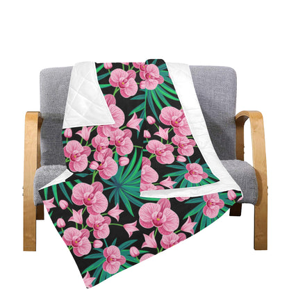 Orchid Pink Pattern Print Design OR06 Premium Quilt
