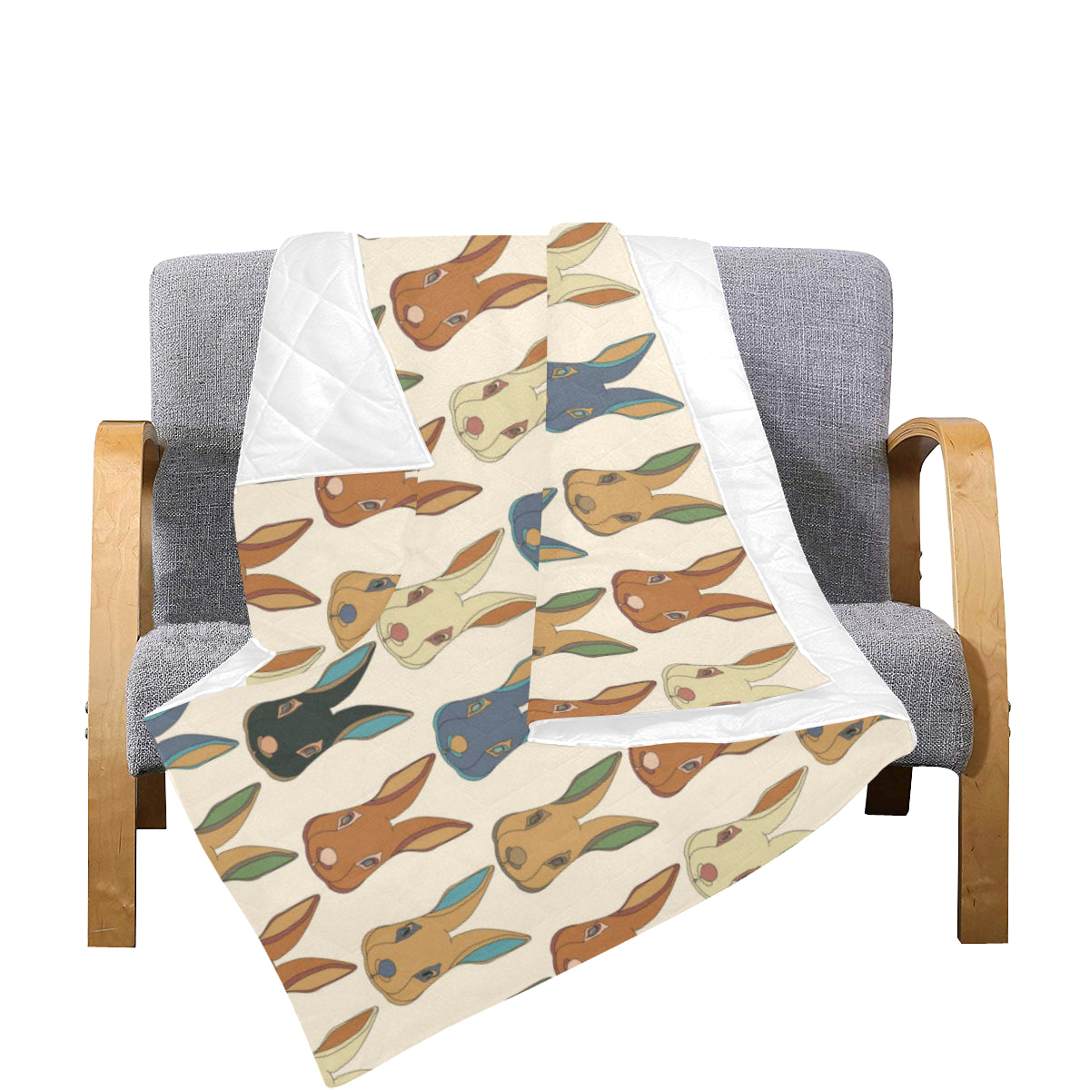 Rabbit Pattern Print Design RB04 Premium Quilt