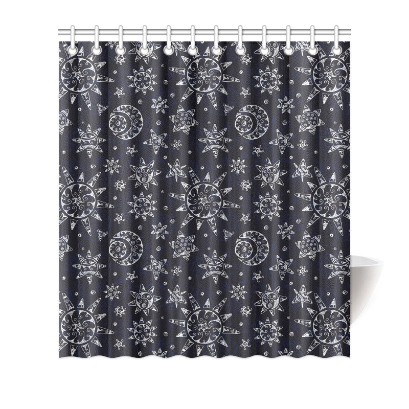 Sun Moon Pattern Shower Curtain