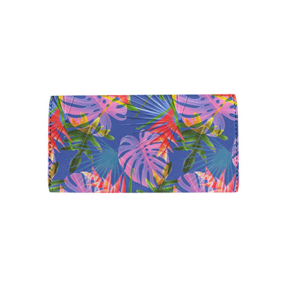 Tropical Flower Pattern Print Design TF025 Women's Trifold Wallet