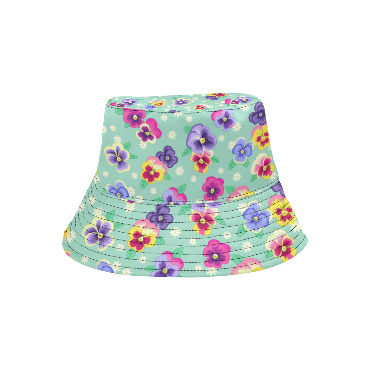 Pansy Pattern Print Design PS08 Unisex Bucket Hat