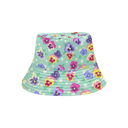 Pansy Pattern Print Design PS08 Unisex Bucket Hat