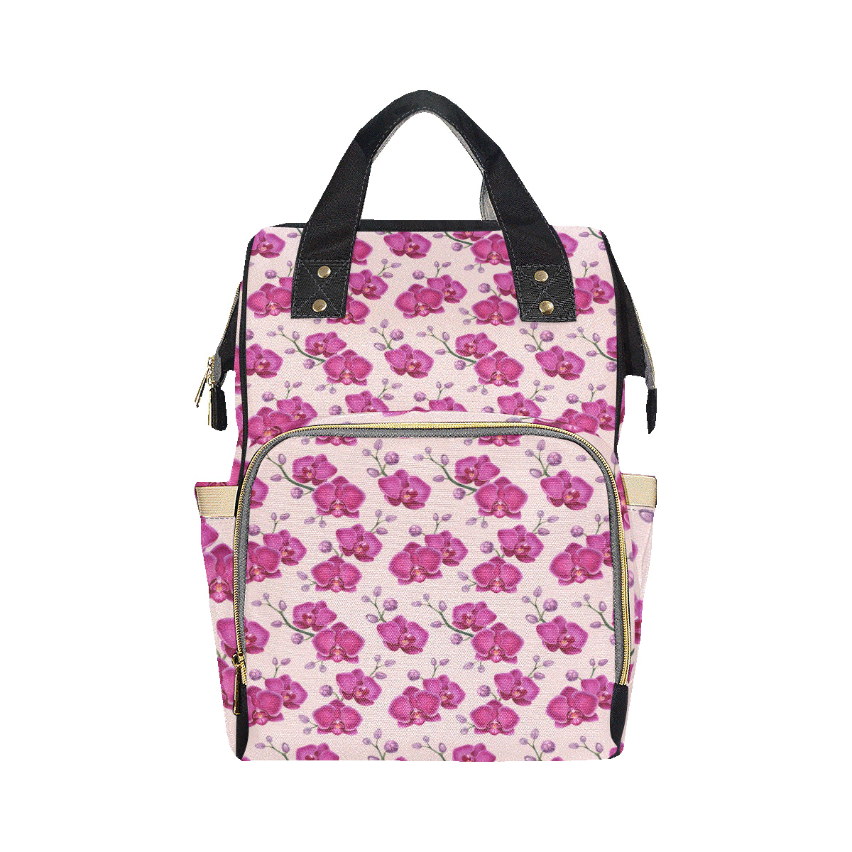 Orchid Purple Pattern Print Design OR04 Diaper Bag Backpack