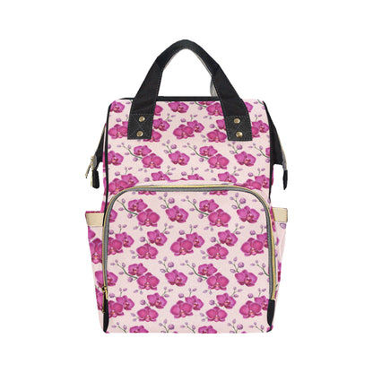Orchid Purple Pattern Print Design OR04 Diaper Bag Backpack