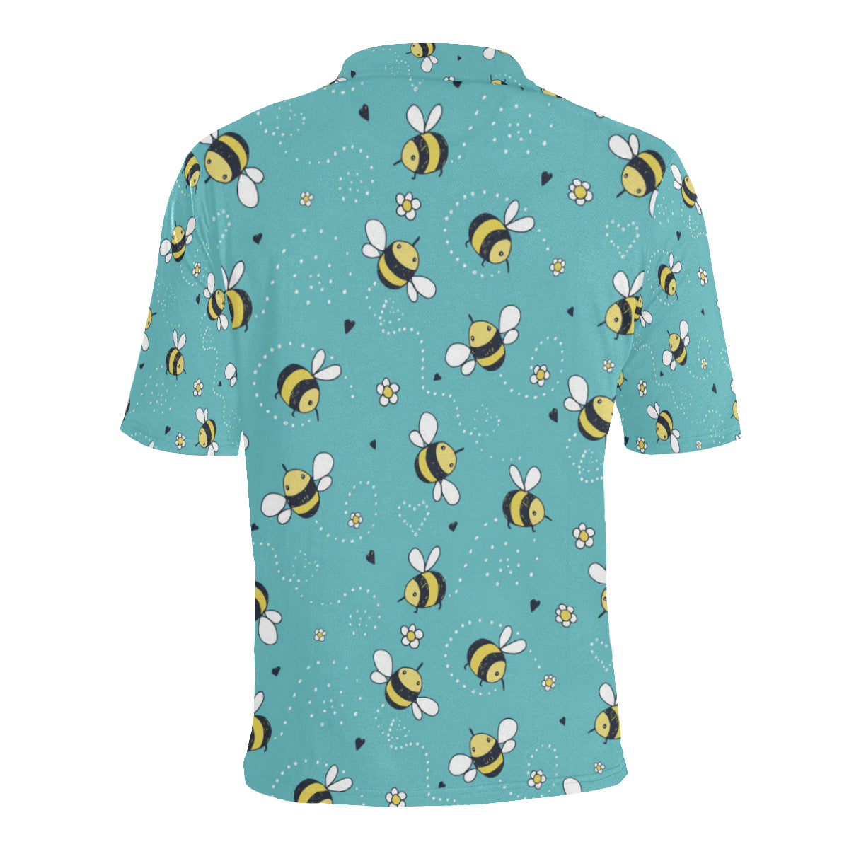 Bee Pattern Print Design BEE02 Men Polo Shirt