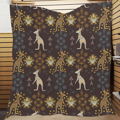 Kangaroos Pattern Print Design 03 Premium Quilt