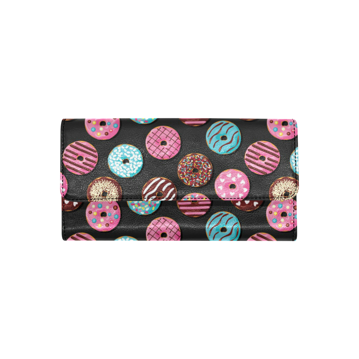 Donut Pattern Print Design DN02 Women's Trifold Wallet