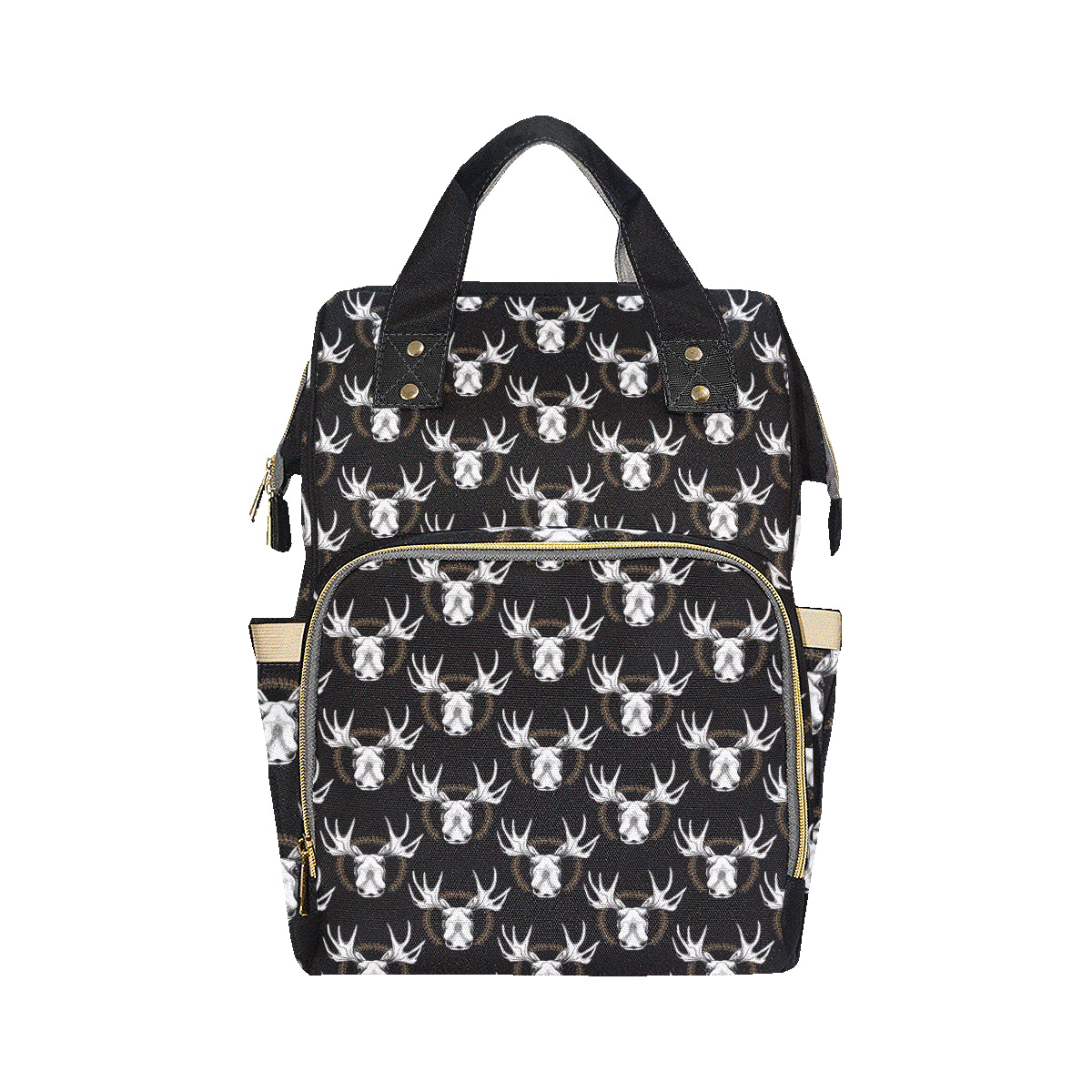 Moose Pattern Print Design 02 Diaper Bag Backpack