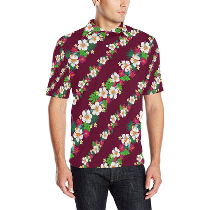 Hawaiian Themed Pattern Print Design H06 Men Polo Shirt