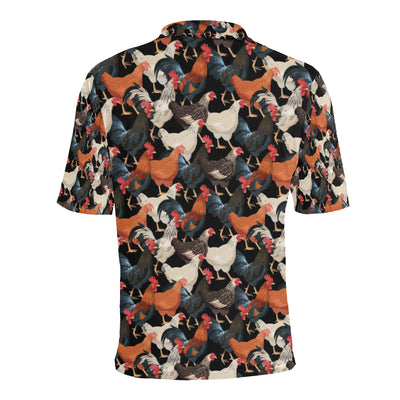 Chicken Print Pattern Men Polo Shirt