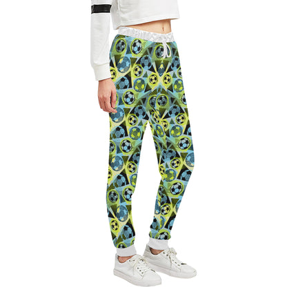 Soccer Ball Themed Print Design Unisex Sweatpants