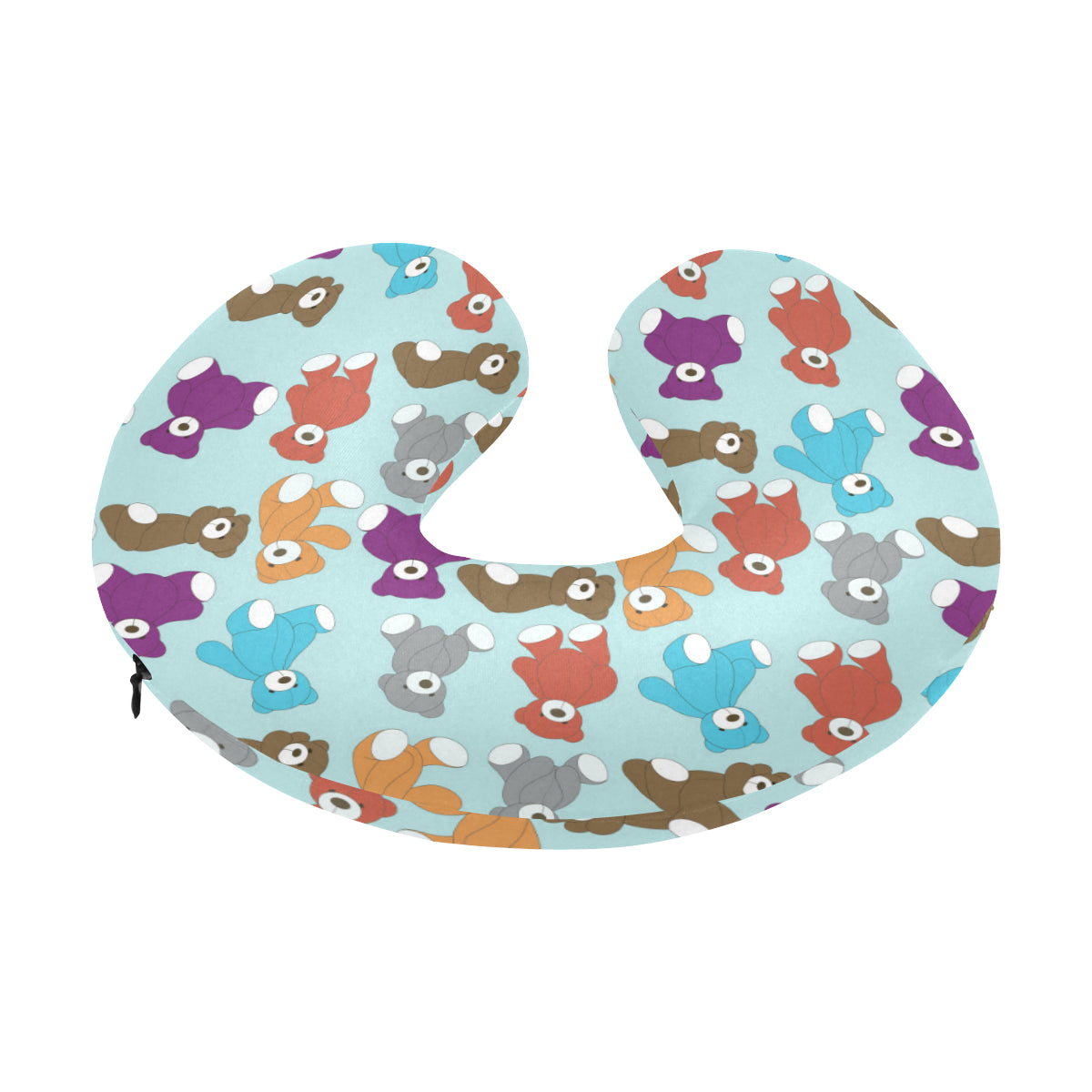 Bear Cute Pattern Print Design 03 U-Shaped Travel Neck Pillow