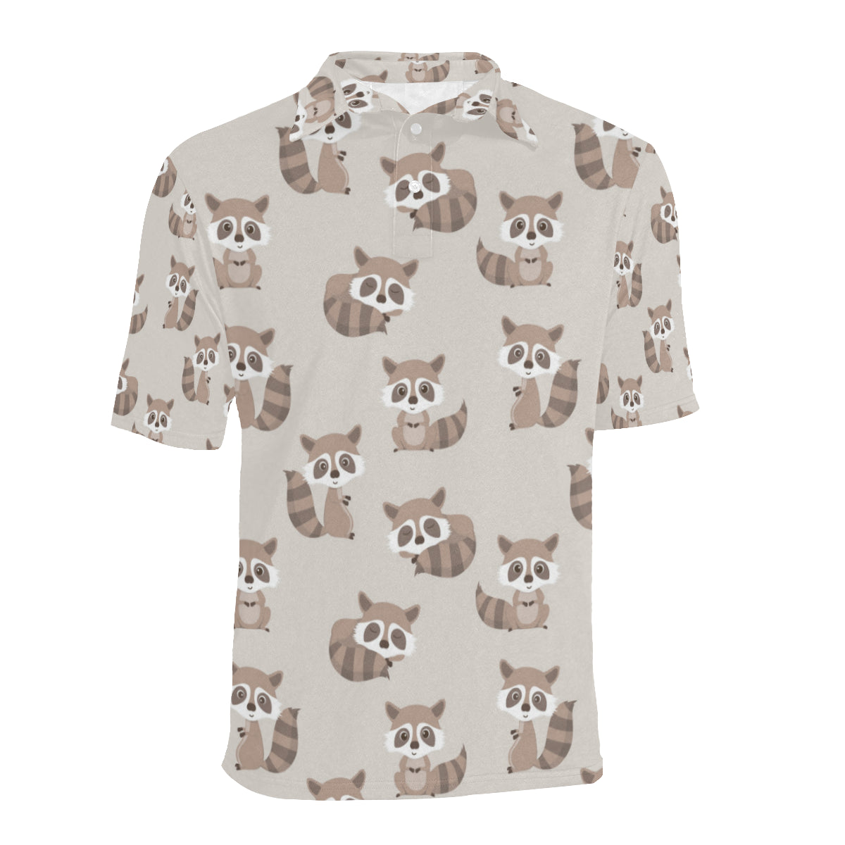 Raccoon Pattern Print Design A05 Men Polo Shirt