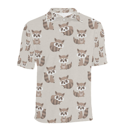 Raccoon Pattern Print Design A05 Men Polo Shirt