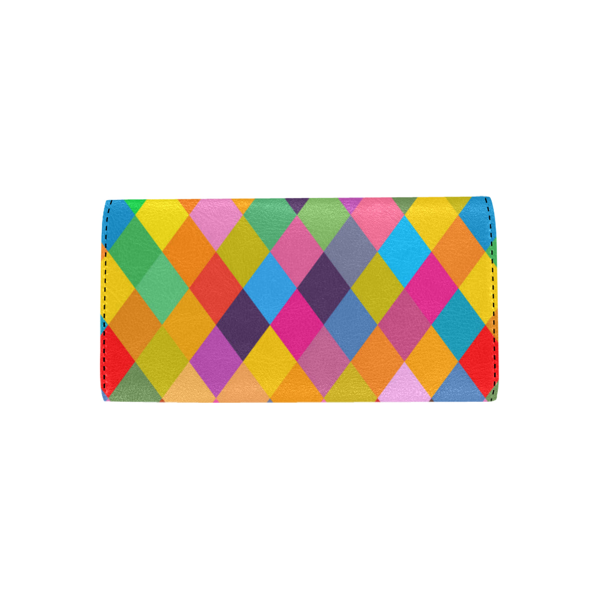 Harlequin Pattern Print Design 02 Women's Trifold Wallet