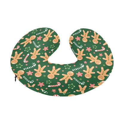 Gingerbread Pattern Print Design 04 U-Shaped Travel Neck Pillow