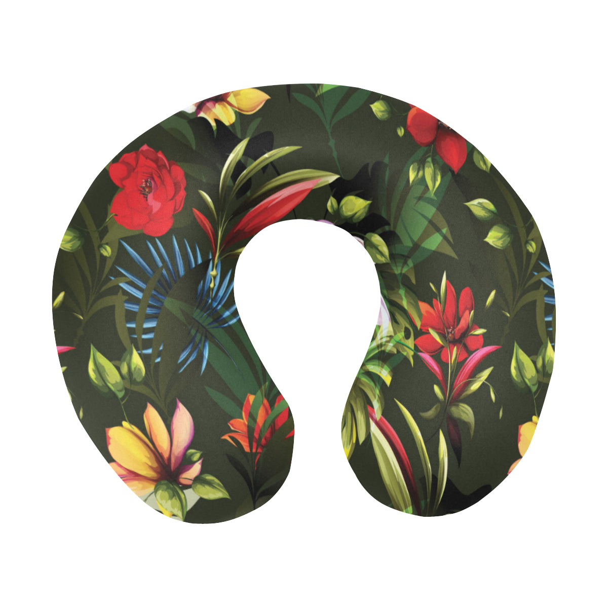 Magnolia Pattern Print Design 02 U-Shaped Travel Neck Pillow