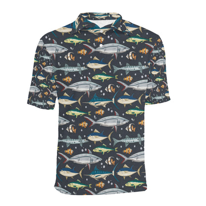 Swordfish Pattern Print Design 04 Men Polo Shirt