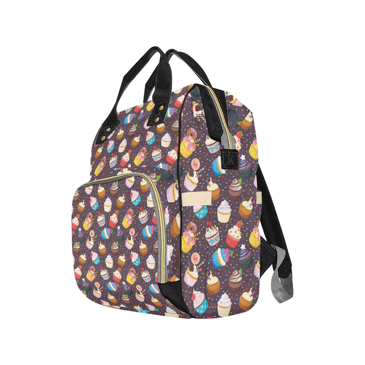 Cupcakes Party Print Pattern Diaper Bag Backpack