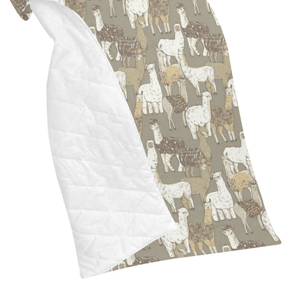 Alpaca Pattern Print Design 01 Premium Quilt