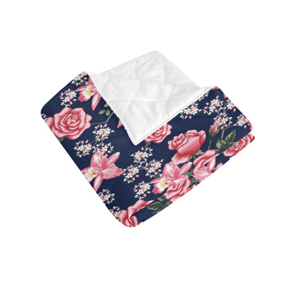 Rose Pattern Print Design A05 Premium Quilt