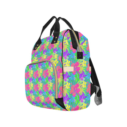Neon Tropical Pattern Print Design A03 Diaper Bag Backpack