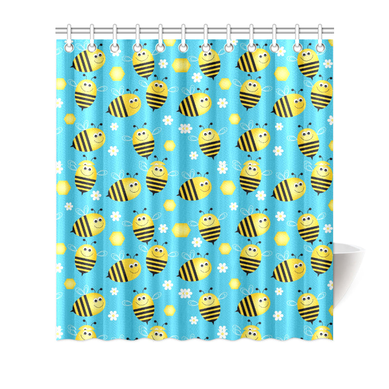 Bee Pattern Print Design BEE06 Shower Curtain