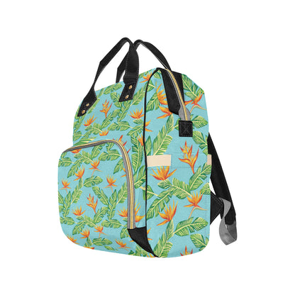 Bird Of Paradise Pattern Print Design BOP04 Diaper Bag Backpack