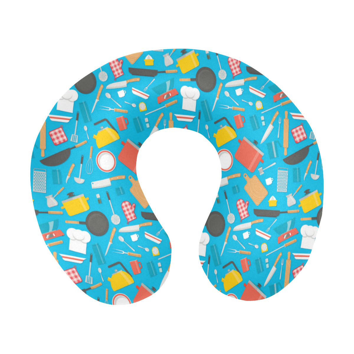 Cooking Kitchen Tools Pattern Print Design 03 U-Shaped Travel Neck Pillow
