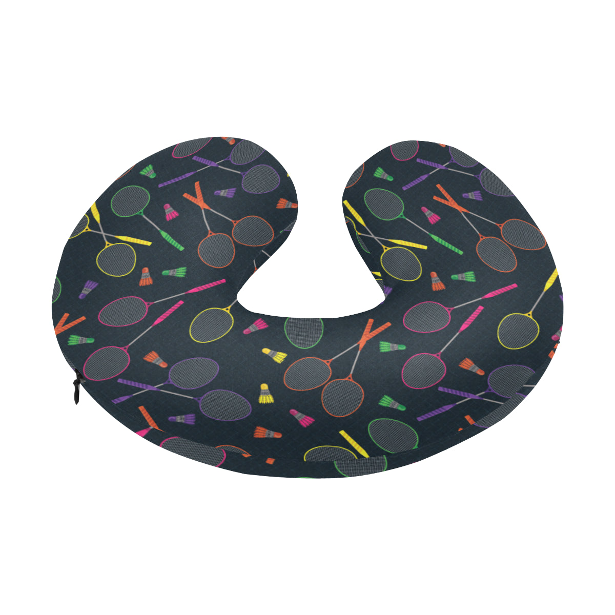 Badminton Pattern Print Design 04 U-Shaped Travel Neck Pillow