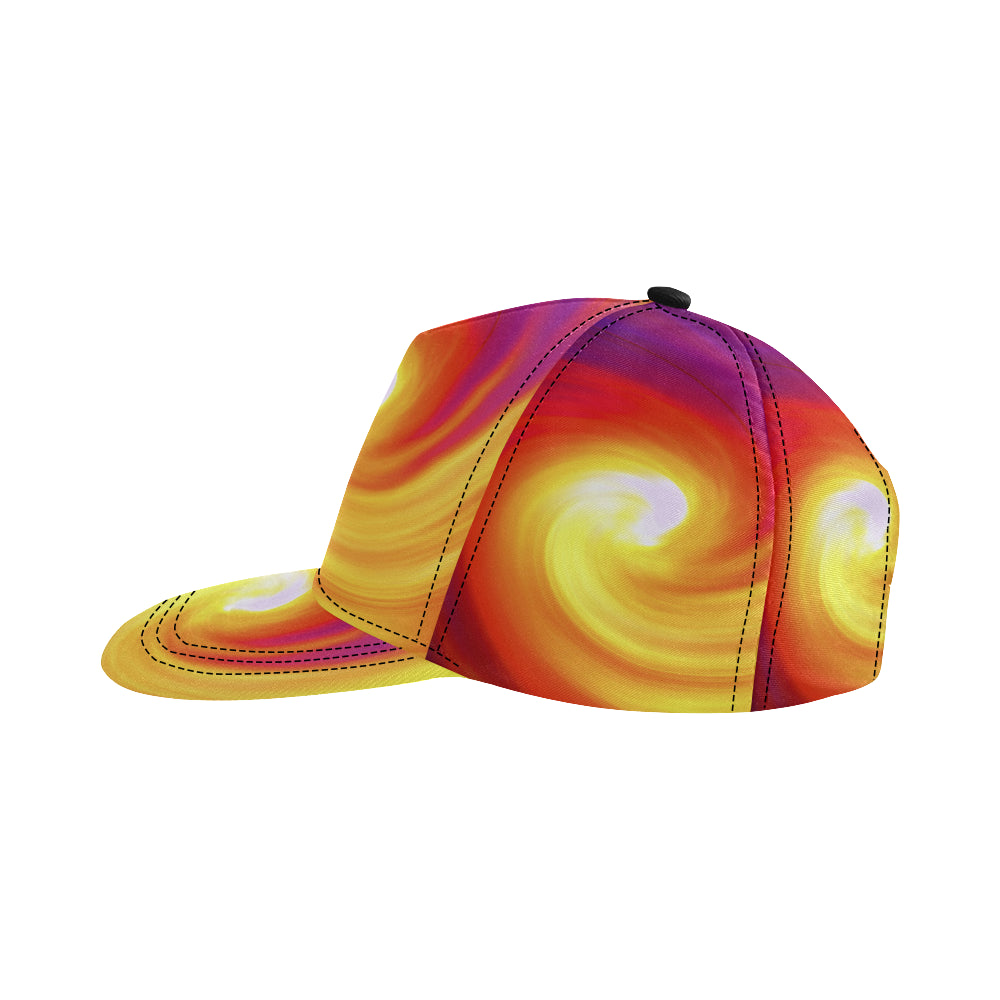 Vortex Twist Swirl Flame Themed Snapback Cap