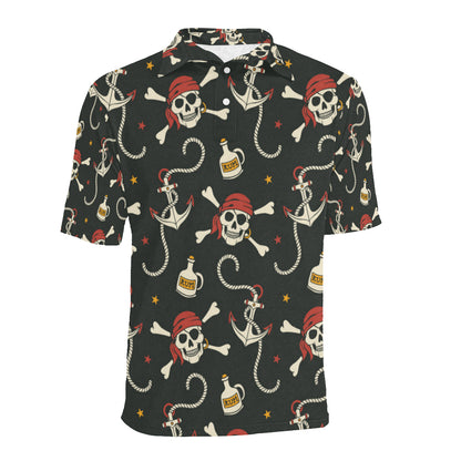 Pirate Pattern Print Design A02 Men Polo Shirt