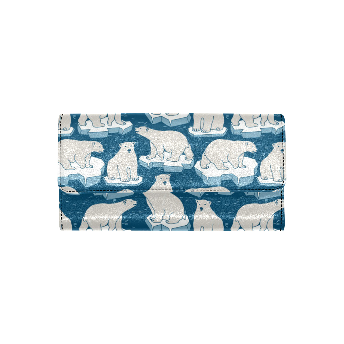 Polar Bear Pattern Print Design PB03 Women's Trifold Wallet