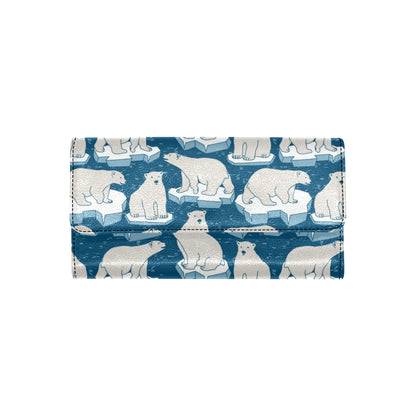 Polar Bear Pattern Print Design PB03 Women's Trifold Wallet